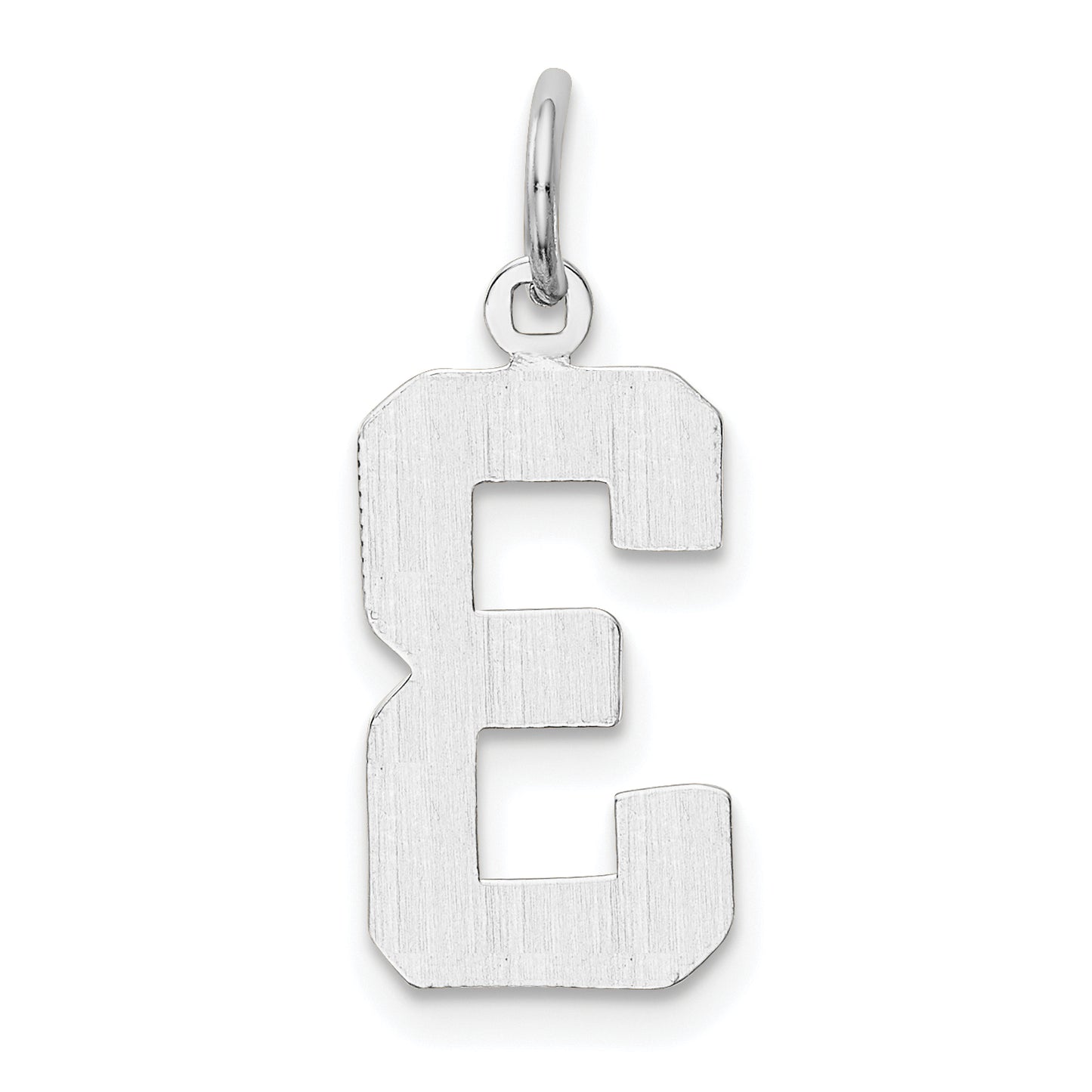 14k White Gold 14kw  Medium Polished Number 3 Charm