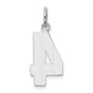 14k White Gold 14kw  Medium Polished Number 4 Charm