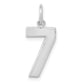 14k White Gold 14kw Medium Polished Number 7 Charm