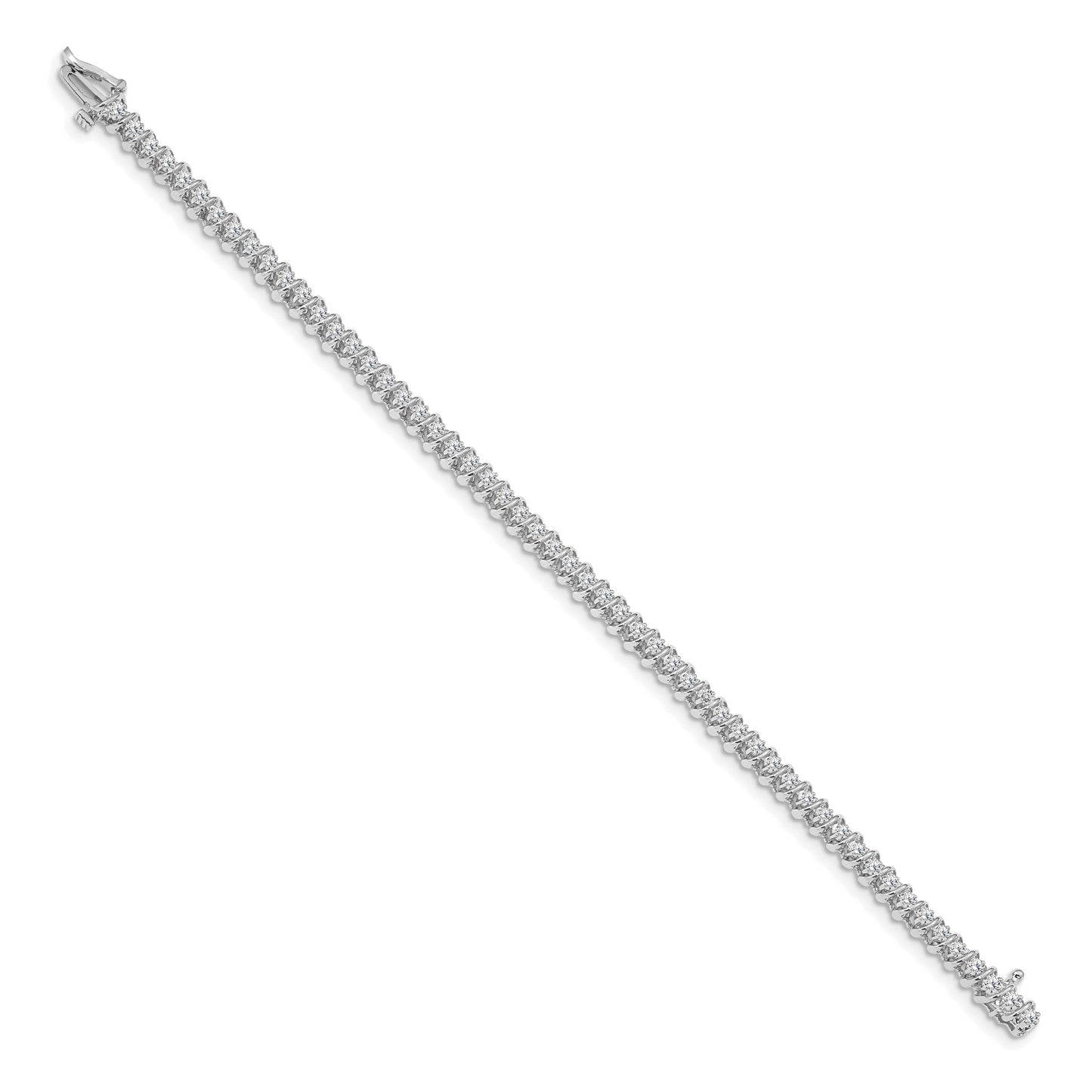 14k White Gold 7/8 Ct. Lab Grown Diamond VS/SI+ G+ Round Tennis Bracelet