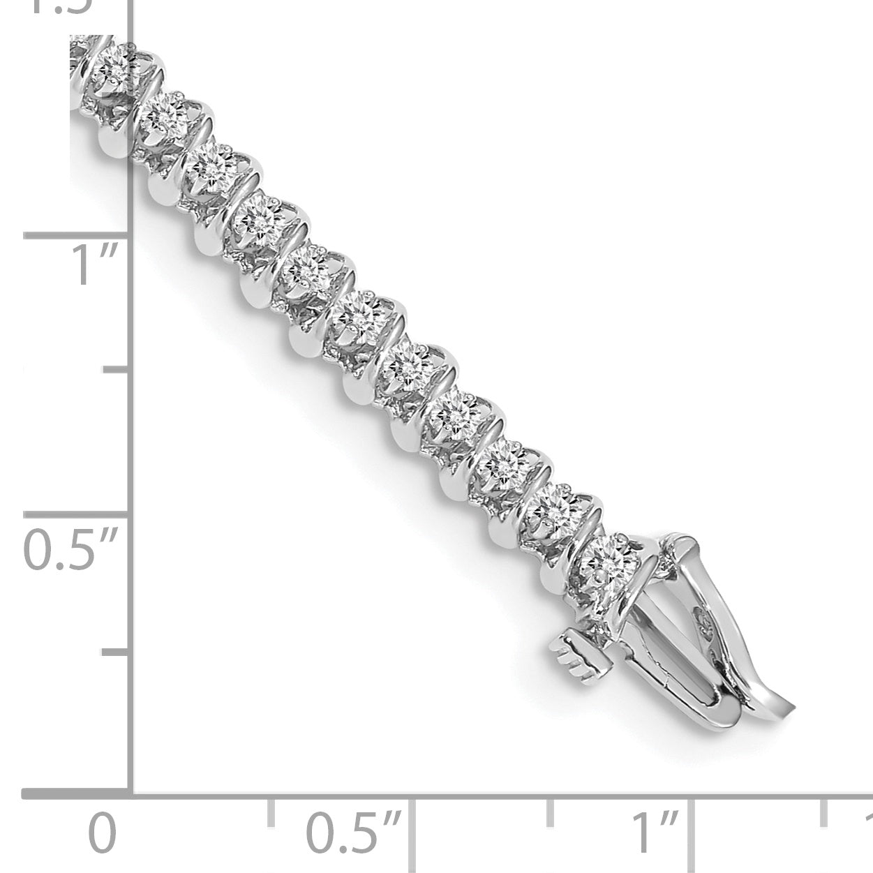 14k White Gold 7/8 Ct. Lab Grown Diamond VS/SI+ G+ Round Tennis Bracelet