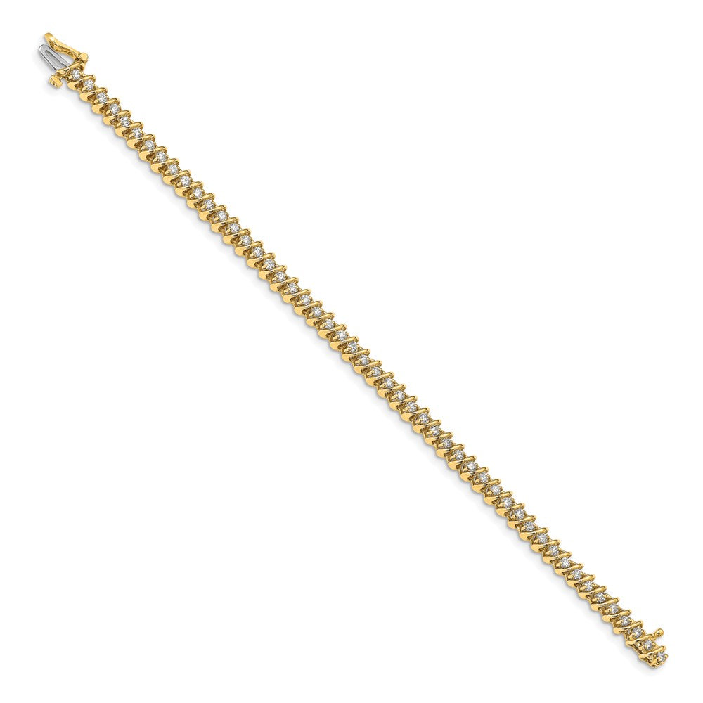 14k Yellow Gold 2 Ct. Lab Grown Diamond VS/SI+ G+ Roind Tennis Bracelet