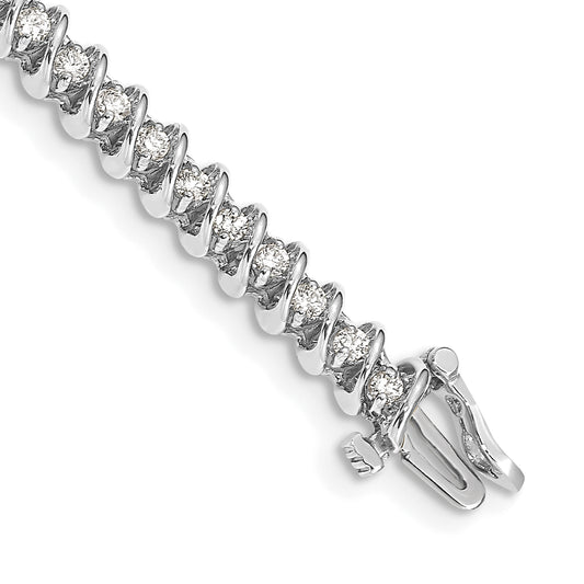 14k White Gold 2 Ct. Lab Grown Diamond VS/SI+ G+ Round Tennis Bracelet