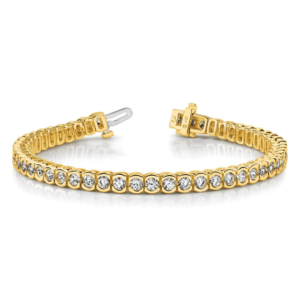 14k Yellow Gold 5 1/2 Ct. Lab Grown Diamond VS/SI+ G+ Round Tennis Bracelet