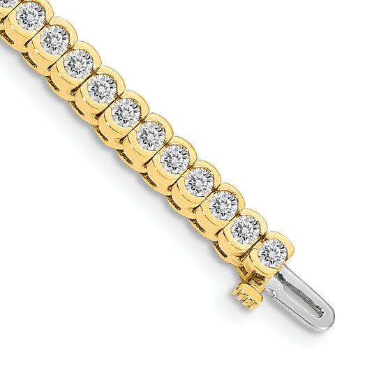 14k Yellow Gold 5 1/2 Ct. Lab Grown Diamond VS/SI+ G+ Round Tennis Bracelet