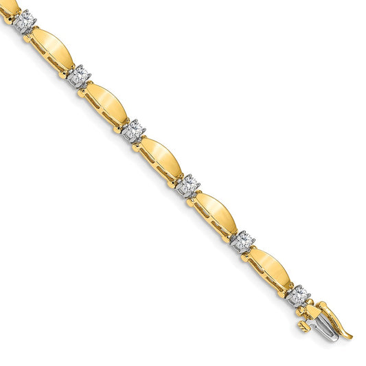 14k Yellow Gold Lab Grown Diamond VS/SI FGH Tennis Bracelet