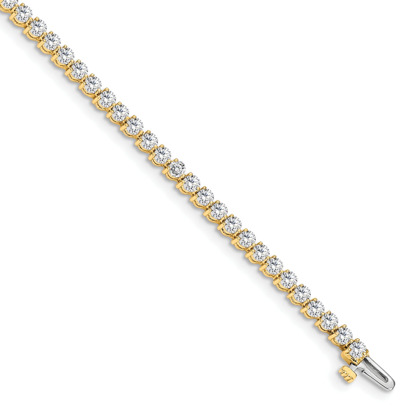 14k Yellow Gold 2 3/8 Ct. Lab Grown Diamond VS/SI+ G+ Tennis Bracelet