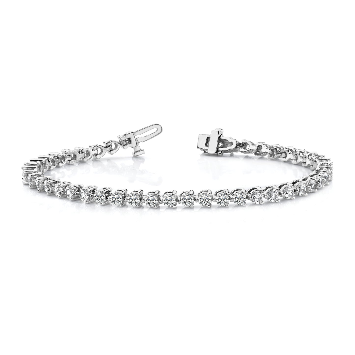 14k White Gold 4 1/3 Ct. Lab Grown Diamond VS/SI+ G+ Tennis Bracelet