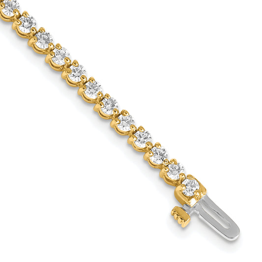 14k Yellow Gold 3 1/3 Ct. Lab Grown Diamond VS/SI+ G+ Tennis Bracelet