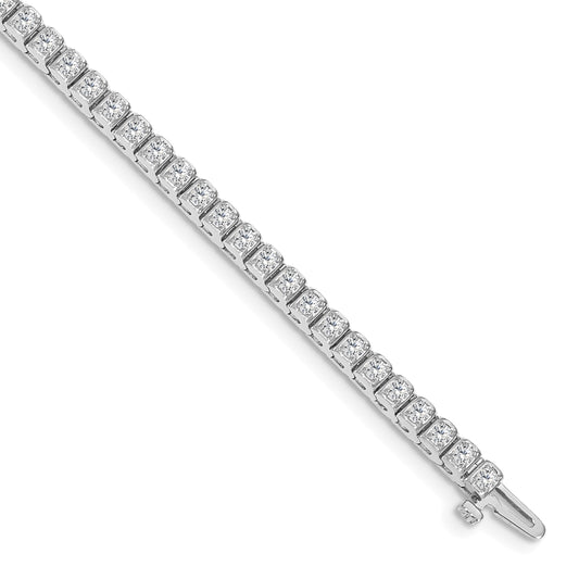 14K White Gold Lab Grown Diamond VS/SI FGH Tennis Bracelet