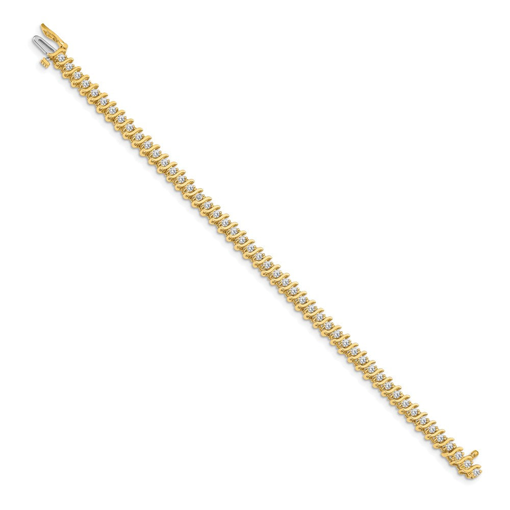 14k Yellow Gold 1 7/8 Ct. Lab Grown Diamond VS/SI+ G+ Round Tennis Bracelet