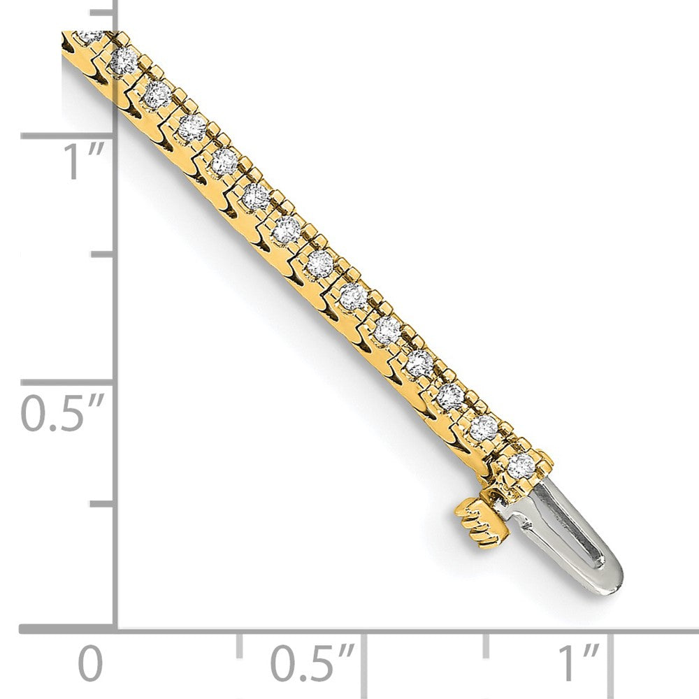 14k Yellow Gold 1 1/4 Ct. Lab Grown Diamond VS/SI+ G+ Round Tennis Bracelet