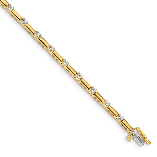 14k Yellow Gold Lab Grown Diamond VS/SI FGH Tennis Bracelet