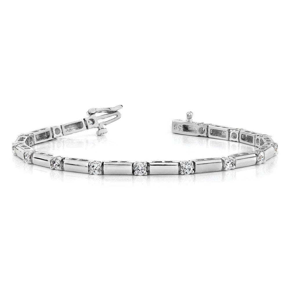 14K White Gold Lab Grown Diamond VS/SI FGH Tennis Bracelet