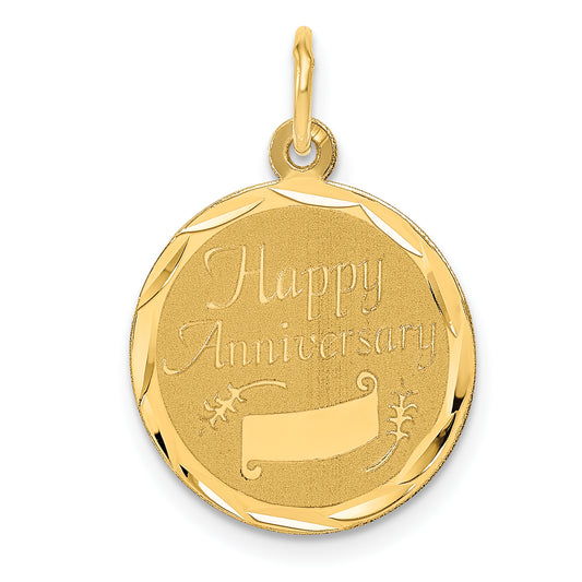 14k Yellow Gold 14K HAPPY ANNIVERSARY Charm