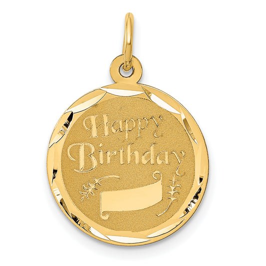 14k Yellow Gold 14K HAPPY BIRTHDAY Charm