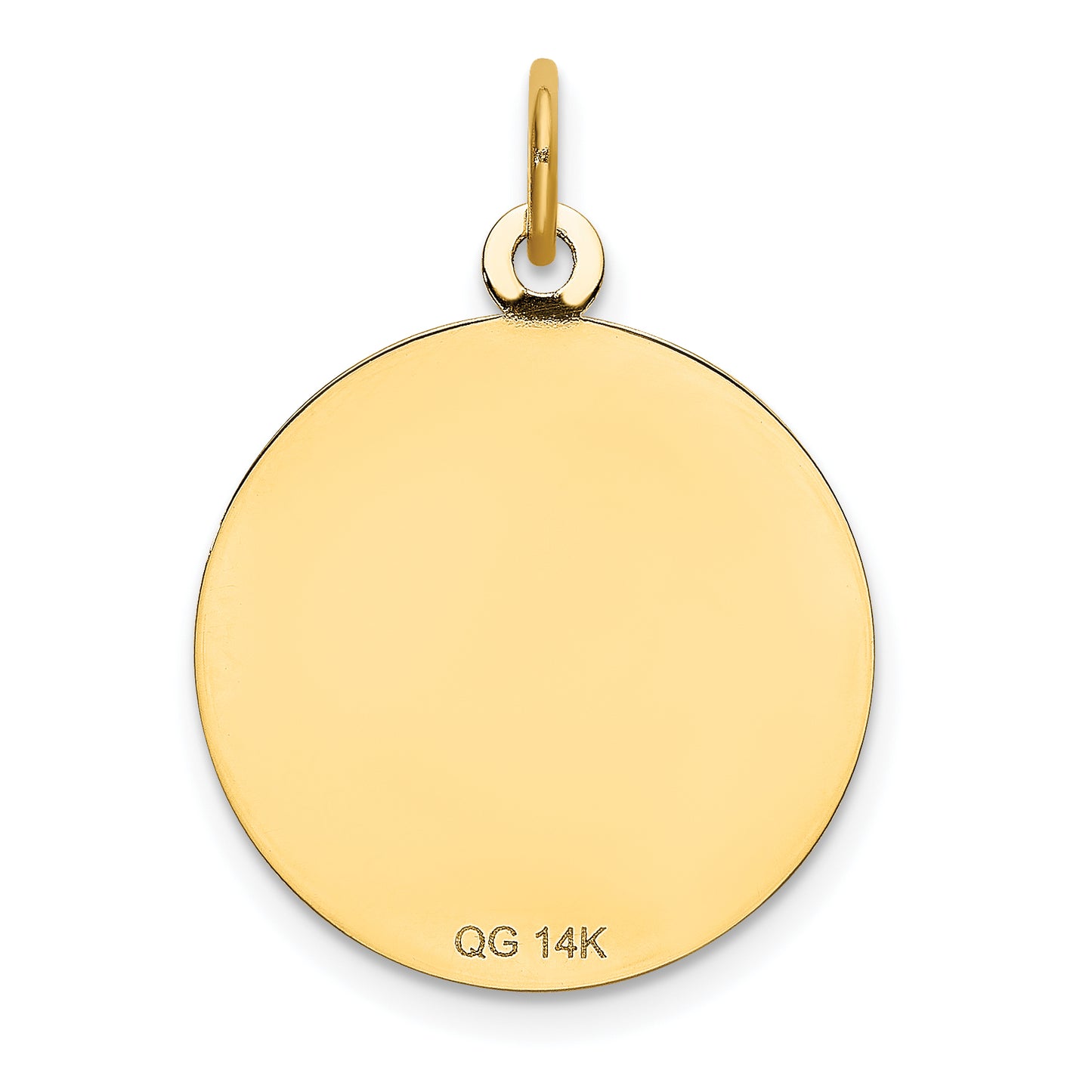 14k Yellow Gold 14k HAPPY BIRTHDAY Disc Charm with CZ Flower