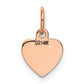 14k Rose Gold 14K Rose Polished Heart Shaped Disc Pendant