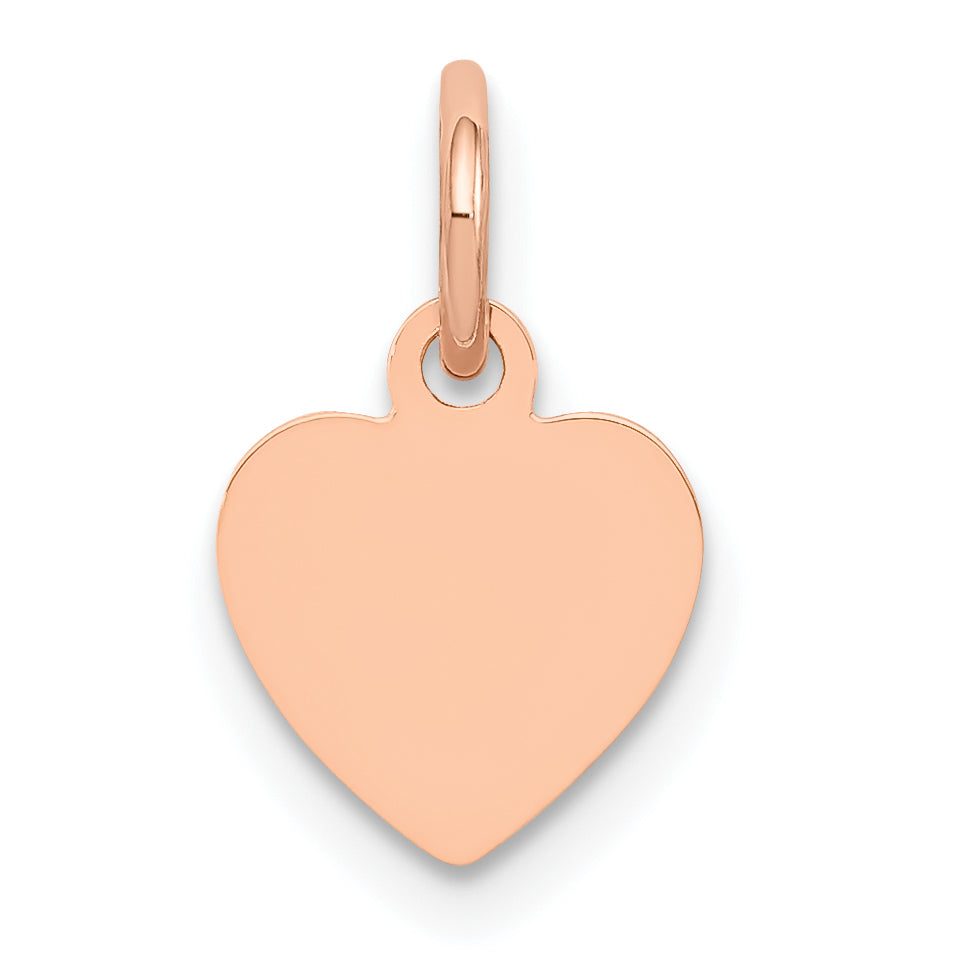 14k Rose Gold 14K Rose Polished Heart Shaped Disc Pendant