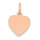 14k Rose Gold 14K Rose Polished Heart Shaped Disc Pendant