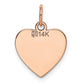 14k Rose Gold 14K Rose Polished Heart Shaped Disc Pendant