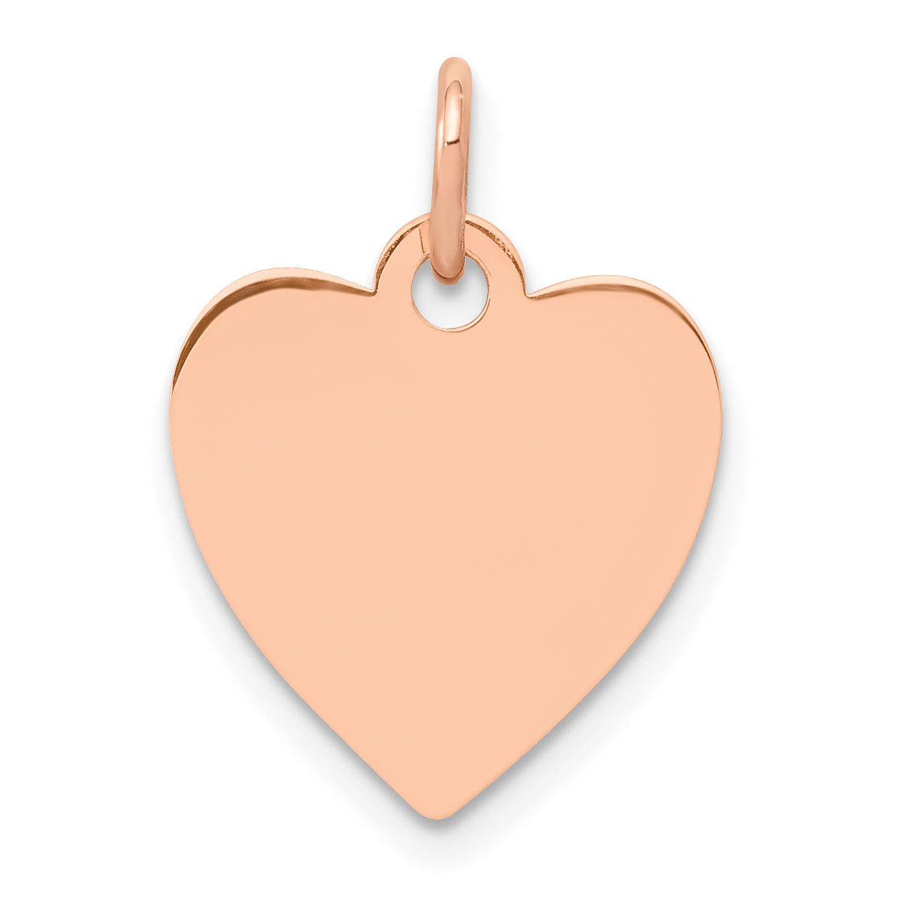 14k Rose Gold 14K Rose Polished Heart Shaped Disc Pendant