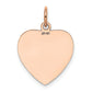 14k Rose Gold 14K Rose Polished Heart Shaped Disc Pendant