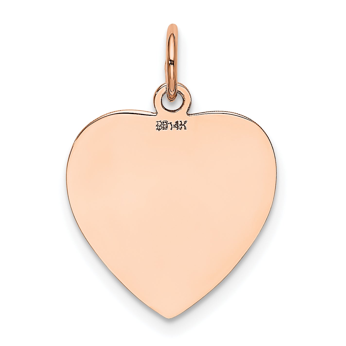 14k Rose Gold 14K Rose Polished Heart Shaped Disc Pendant