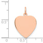 14k Rose Gold 14K Rose Polished Heart Shaped Disc Pendant