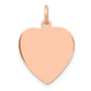 14k Rose Gold 14K Rose Polished Heart Shaped Disc Pendant