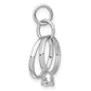 14k White Gold 14k White Gold Polished 3D CZ Wedding Rings Charm