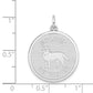 14k White Gold 14k White Gold Polished Engravable Golden Retriever Disc Charm