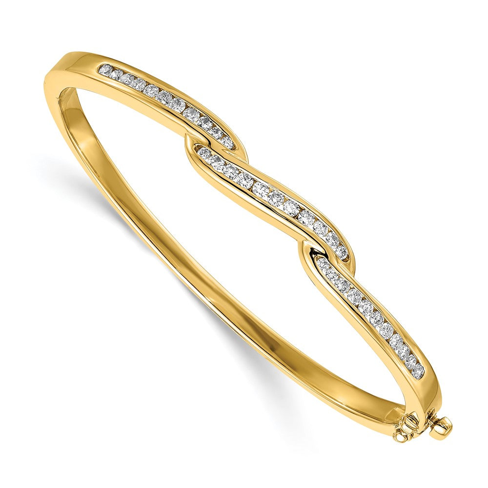 14k Yellow Gold Lab Grown Diamond VS/SI FGH Bangle Bracelet