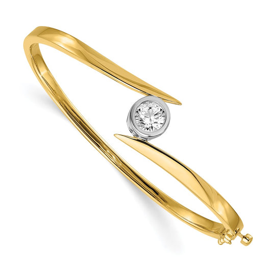 14k Two-Tone 1 Ct. Lab Grown Diamond VS/SI+ G+ Bangle Bracelet