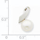 14k White Gold 14k White Gold 8-9mm Button FWC Pearl Satin Finish Pendant Slide