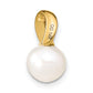 14k Yellow Gold 14k 8-9mm White Freshwater Cultured Pearl Pendant Slide