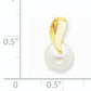 14k Yellow Gold 14k 8-9mm White Freshwater Cultured Pearl Pendant Slide