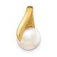 14k Yellow Gold 14k 8-9mm White Freshwater Cultured Pearl Pendant Slide