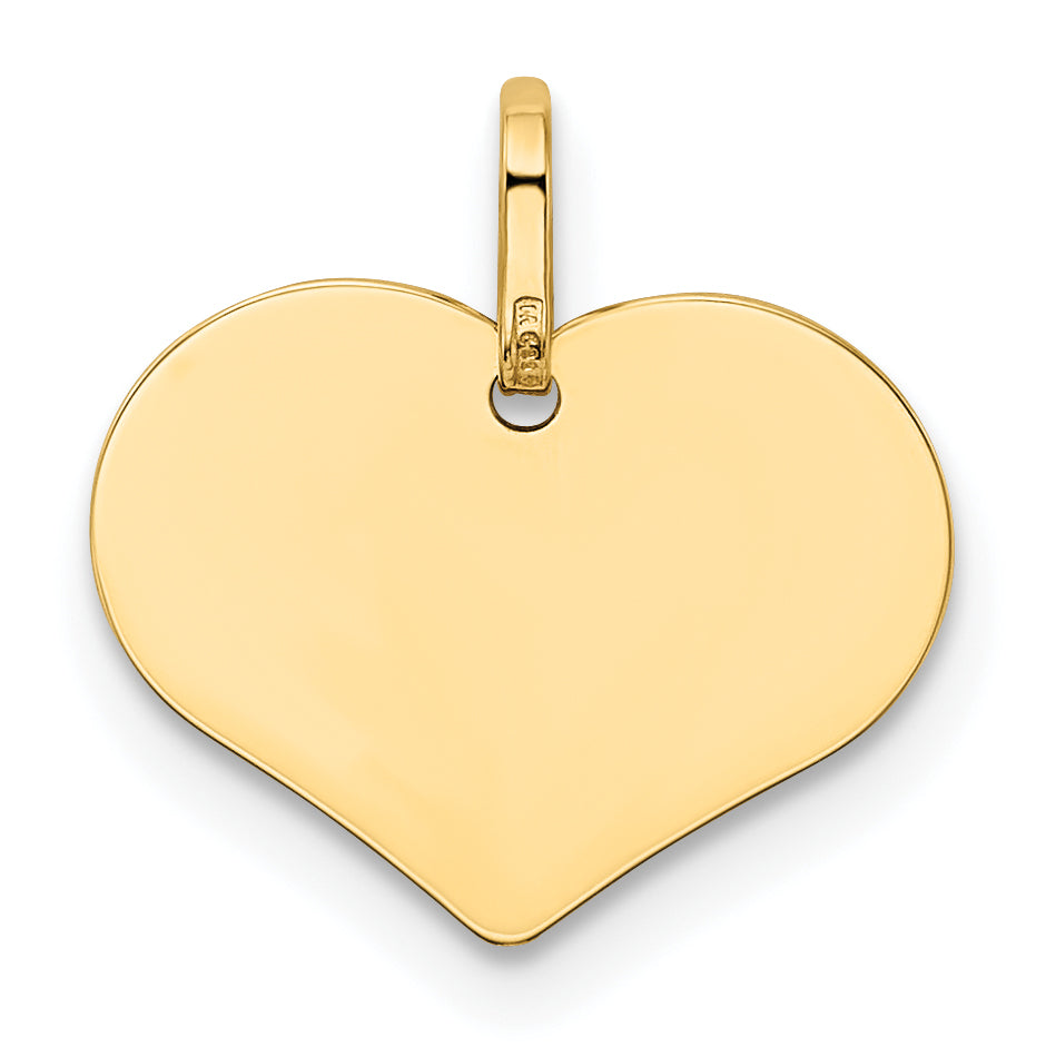 14k Yellow Gold 14K Polished Heart Shaped Disc Pendant