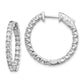 14k White Gold 2 carat Lab Grown Diamond VS/SI+ G+ Round In and Out Safety Clasp Hoop Earrings