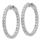 14k White Gold 4 7/8 carat Lab Grown Diamond VS/SI+ G+ Round In and Out Safety Clasp Hoop Earrings