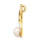 14k Yellow Gold 14K 6-7mm White Button Freshwater Cultured Pearl Pendant Chain Slide