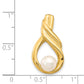 14k Yellow Gold 14K 6-7mm White Button Freshwater Cultured Pearl Pendant Chain Slide