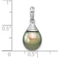 14k White Gold 14k White Gold 9-10mm Black Teardrop Tahitian Saltwater Cultured Pearl Pendant