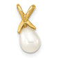 14k Yellow Gold 14K 5-6mm White Teardrop Freshwater Cultured Pearl Pendant