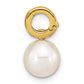 14k Yellow Gold 14K 7-8mm White Round Freshwater Cultured Pearl Hinged Bail Charm