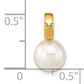 14k Yellow Gold 14K 7-8mm White Round Freshwater Cultured Pearl Hinged Bail Charm