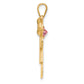 14k Yellow Gold 14k Girl with CZ October Birthstone Charm