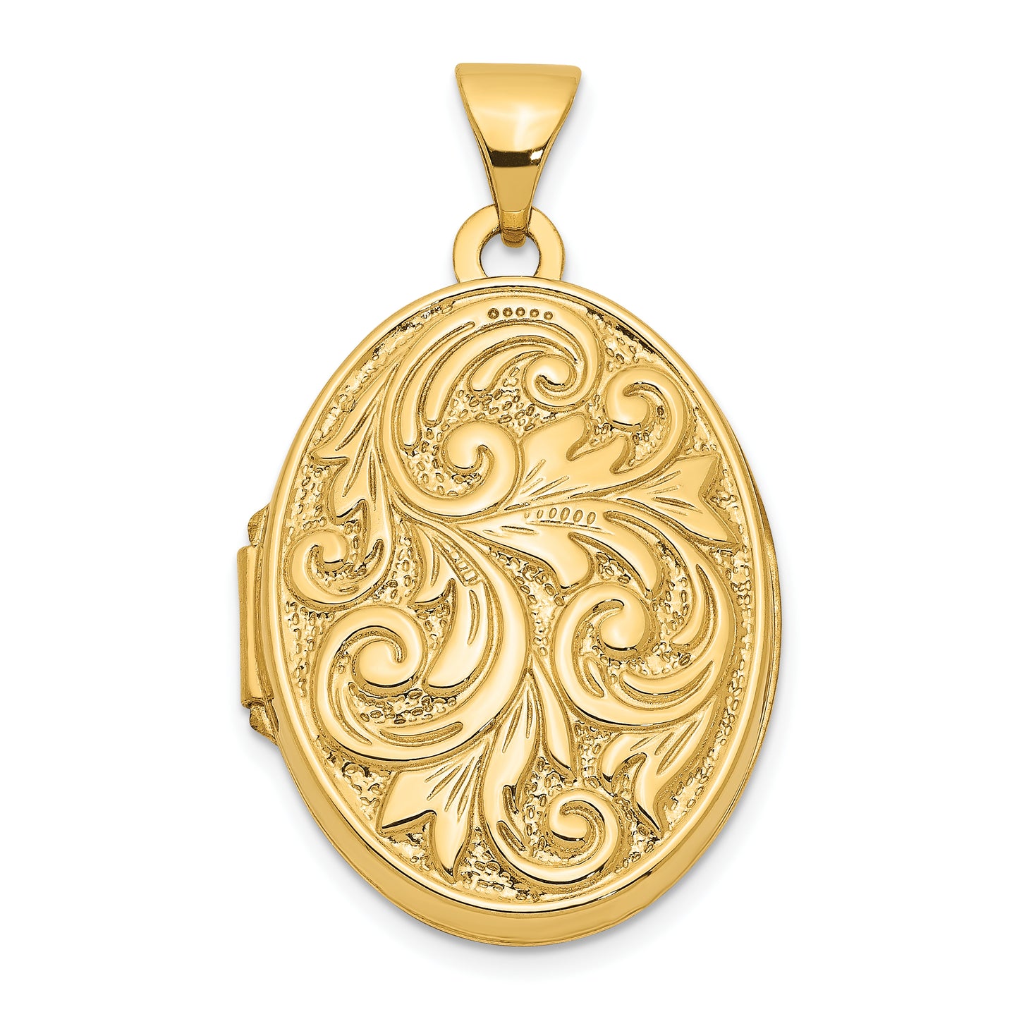 14k Yellow Gold 14k Love You Always Swirl Reversible Locket