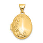 14k Yellow Gold 14ky Floral Oval Locket